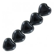 Czech Hearts beads Perlen 6mm Jet 23980